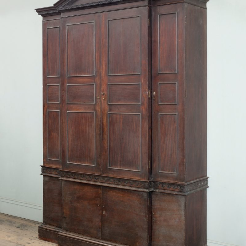 A Magnificent George II Carved Mahogany Breakfront Library Cabinet of ...